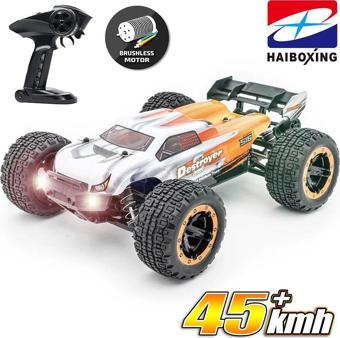 HAIBOXING RC 1/16 Destroyer 45 KM+ Kumandalı RC Model Araba RTR Elektrikli 4WD Brushless Fırçasız Truggy Truck Turuncu