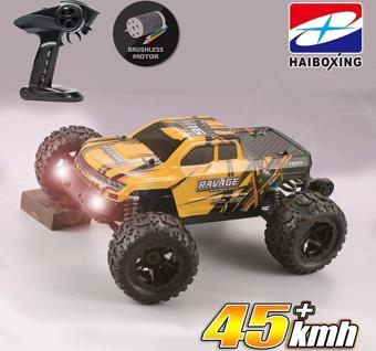 HAIBOXING RC 1/16 Ravage 45+ KM/H Kumandalı RC Model Araba RTR Elektrikli 4WD Brushless Fırçasız Offroad Truck (Sarı)