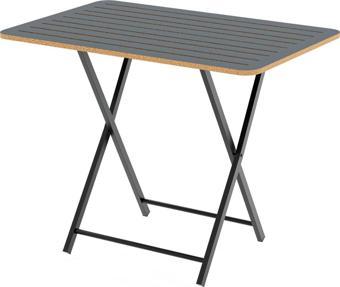 Eportatif Katlanır 4 Kişilik Bahçe Masası Bistro Masa 55x90 Füme 1426