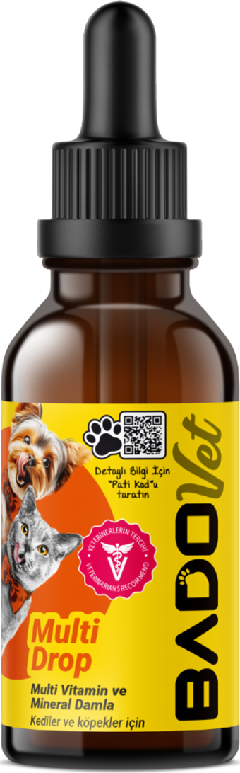 Bado Multi Drop Kedi Ve Köpekler İçin Multi Vitamin Mineral Damla 50 ML