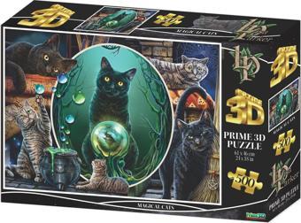 Prime 3D - Sihirli Kediler 500 Parça Yetişkin Puzzle 10411