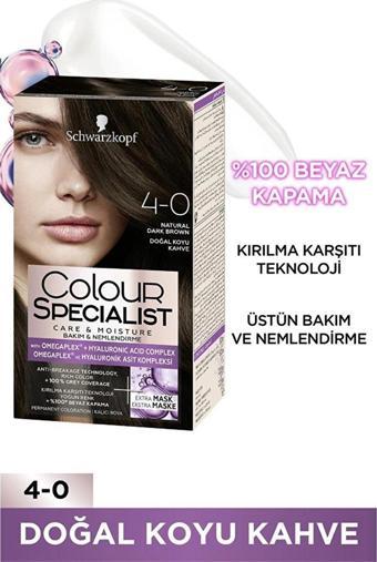 Schwarzkopf Colour Specialist Saç Boyası 4.0 Doğal Koyu Kahve