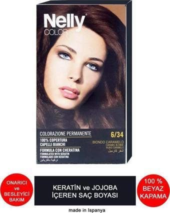 Nelly Jojoba ve Keratinli Saç Boyası 6.34 Karamel