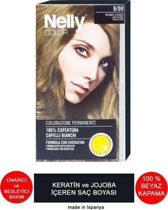 Nelly Jojoba ve Keratinli Saç Boyası 8.00 Açık Kumral