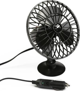 Mega Oto Market Araç İçi 12V Vantuzlu 5.5" 14 cm Mini Fan Vantilatör Pervane Çakmaklık Girişli Tüm Araçlarla Uyumlu