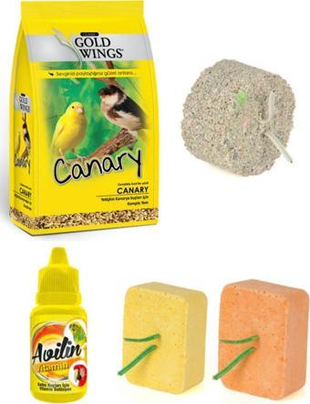 PureCanpati Kanarya Yem+kuş Gaga Taşı+vitamin Set