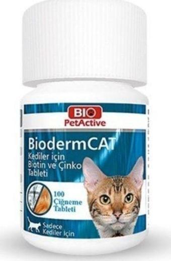 Pet Active Biodermcat Kediler Için Tüy Dökülme Önleyici Biotin Ve Çinko Tableti 30 Gr