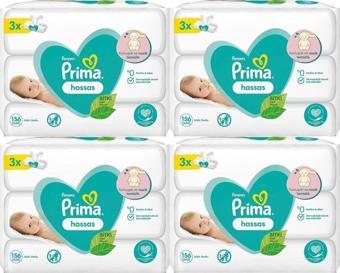 Prima Islak Havlu Mendil Hassas Ciltler Için Bitki Bazlı Kokusuz (12 Li Set) (4pk*3) 624 Yaprak