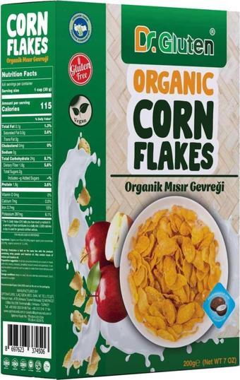 Dr. Gluten Organik Glutensiz Mısır Gevreği 200 Gr. (1 Paket)