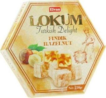 Elvan Fındıklı Lokum 250 Gr (1 Paket)