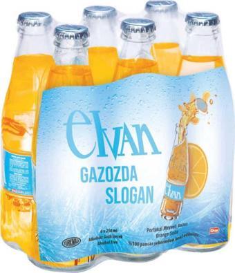 Elvan Gazoz Portakallı 250 ml 6'lı Paket Cam Şişe