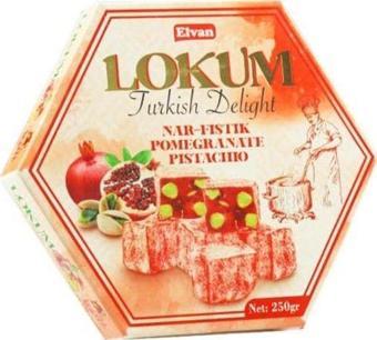 Elvan Nar-fıstıklı Lokum 250 Gr. (1 Paket)