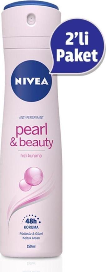 Nivea Deo Sprey Kadın Deodorant Pearl&Beauty 150 ml(2'Li Avantaj Paket)