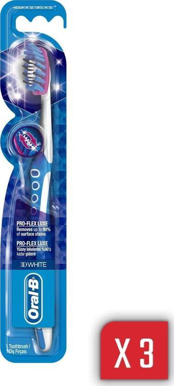 Oral-B Diş Fırçası Pro-Flex 3D White Luxe Orta 3 Lü