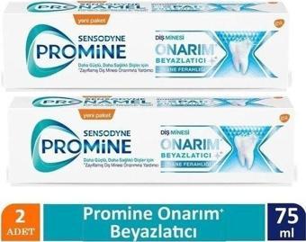 Sensodyne Promine Beyazlatıcı Ve Diş Minesi Onarım Diş Macunu Nane Ferahlığı 75 ml 2 Adet