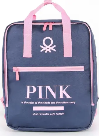 United Colors of Benetton "Pink" Okul Sırt Çantası Lacivert / 03818