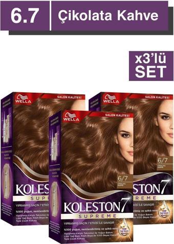 Wella Koleston Supreme Saç Boyası 6/7 Çikolata Kahve x3'lü set