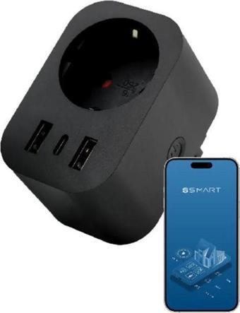 Akıllı Wi-fi Priz Usb Type-c Akım Korumalı Uzaktan Kontrol