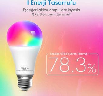 Meross Akıllı Rgb Ampül 810L/9W MSL120 (Apple Home Destekli)