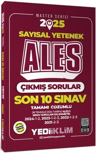 Yediiklim Yayınları 2025 ALES Sayısal Yetenek Son 10 Sınav Tamamı Çözümlü Çıkmış Sorular - Yediiklim Yayınları