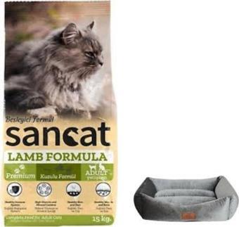 Sancat Premium Kuzulu Yetişkin Kedi Maması 15 Kg,Mini Small Gri Yatak
