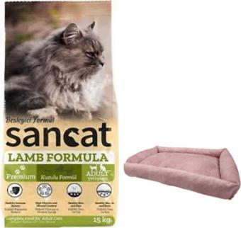 Sancat Premium Kuzulu Yetişkin Kedi Maması 15 Kg,Mini Small Pembe Yatak