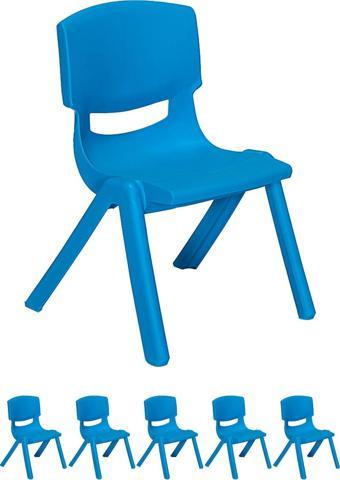 Sandalie Junior 6 Adet Ergonomik Konforlu Anaokulu Kreş Çocuk Sandalyesi - Mavi