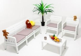 Sandalie Lara 3 1 1 S Bahçe Takımı Balkon - Bahçe - Teras Mobilyası / Beyaz