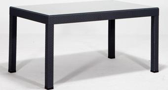Sandalie Rattan 90X150 Camlı Antrasit Masa - Bahçe&Balkon&Teras