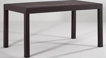 Sandalie Rattan 90X150 Camsız Kahve Masa - Bahçe&Balkon&Teras