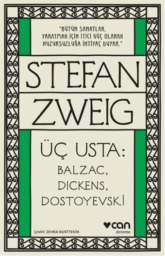 Üç Usta-Balzac Dickens Dostoyevski - Stefan Zweig - Can Yayınları