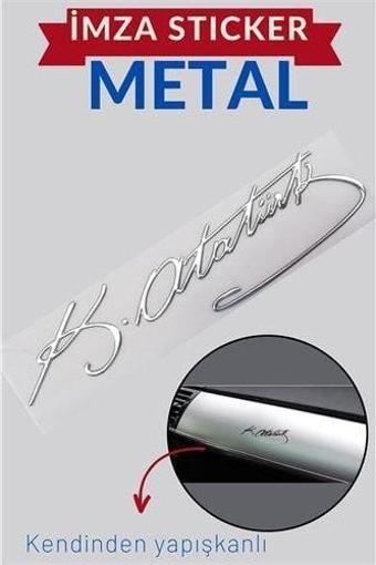 ModaCar Metal 8.5 Cm Atatürk İmzası Sticker 