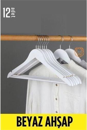 TransForMacion Beyaz Ahşap Elbise Askısı 12 ADET Montague Design 719132