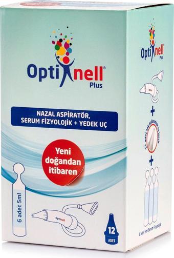 Optinell Plus Nazal Burun Aspiratör, Serum Fizyolojik Yedek Uç 