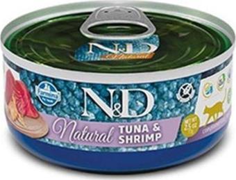 N&D Natural Tuna Balıklı ve Karidesli Konserve Yaş Kedi Maması 140 Gr