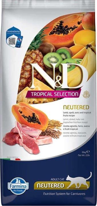 N&D Tropical Selection Kuzu Etli Kısırlaştırılmış Kedi Maması 10 KG