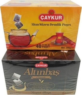 Çaykur Altınbaş ve Süzen Demlik Poşet Çaylar 200 Gr X 2