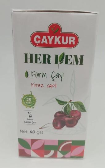 Çaykur HERDEM YEŞİL KİRAZ SAPLI FORM ÇAYI 40 GR (Bardak Poşet Çay)