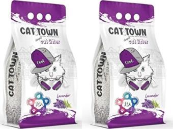 CAT TOWN Lavanta Kokulu Bentonit Ince Taneli Kedi Kumu 10 Lt X 2 Adet