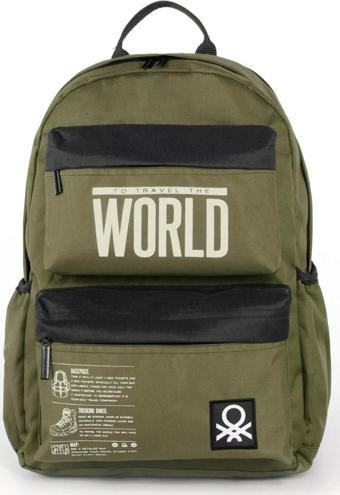 United Colors of Benetton "The World" Okul Sırt Çantası Hâki / 03825