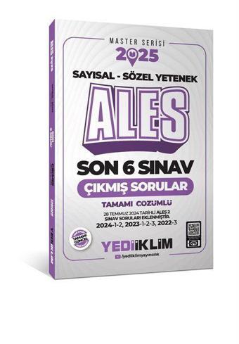 2025 ALES Sayısal Sözel Yetenek Tamamı Çözümlü Son 6 Sınav Çıkmış Sorular (28.07.2024 Tarihli ALES-2 Ekli) - Yediiklim Yayınları