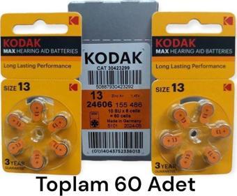 Kodak 13 Numara işitme Cihazı Pili 10 X 6 Lı Paket 60 Adet Pil , Pr48 Kulaklık Pili