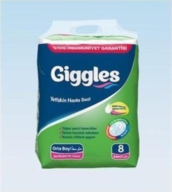 Giggles Hasta Bezi Medium 8'li Yetişkin Tekstil Yüzlü Bağlamalı