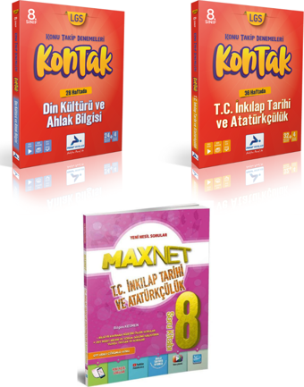Paraf Yayınları 8.sınıf Kontak Din İnkılap Deneme &  8.sınıf İnkılap Soru Kitabı - Paraf Yayınları