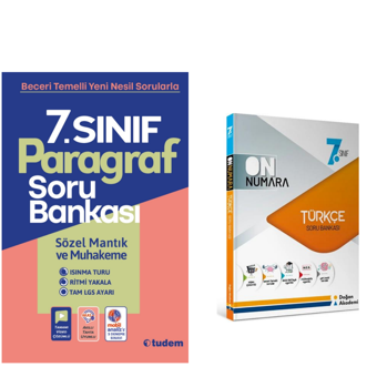 Tudem Yayınları  7.sınıf Parağraf Soru  Bankası & On Numara Türkçe Soru Bankası - Tudem Yayınları