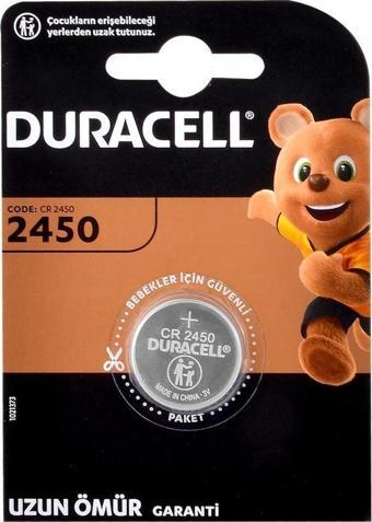 Duracell CR2450 3V Lithium Hafıza Pil Tekli Blister