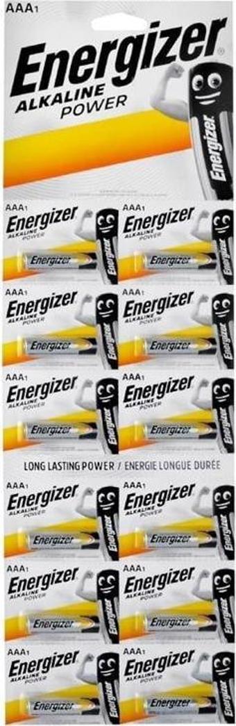 Energizer Power Alkalin AAA İnce Kalem Pil 12li Kartela