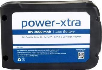 Power-Xtra - Bosch - Serie 6 - Serie 7 - Serie 8 Dikey Süpürge Bataryası - 18V 2000mAh Li-ion Batarya