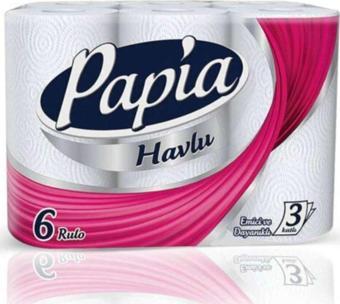 Papia Kağıt Havlu 3 Katlı 6 Rulo