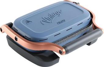 AKSU Vintage Waffle Makinesi İkili Mavi T62W